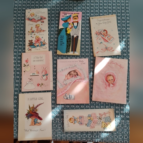 Vintage Used Baby Valentine Christmas Birthday Cards.  Approximately 97 cards - Picture 8 of 16